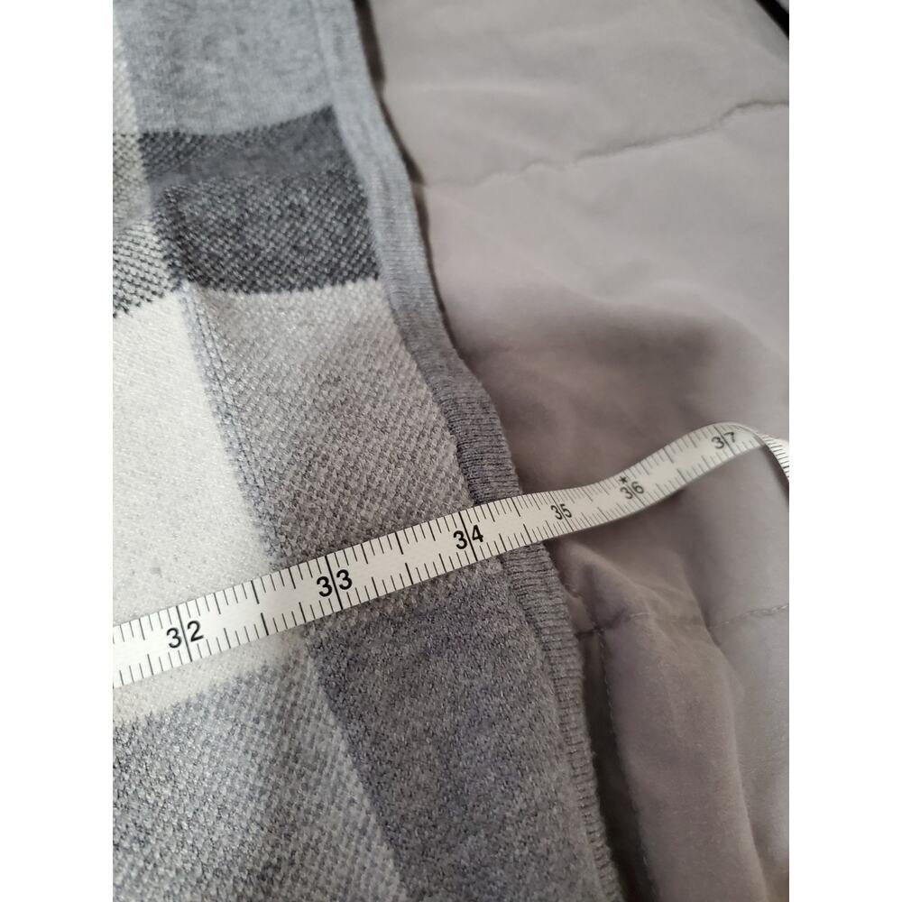 Tahari Women’s Plaid Sweater Jacket Size XL Gray Zip Front Rayon Blend - Picture 5 of 16